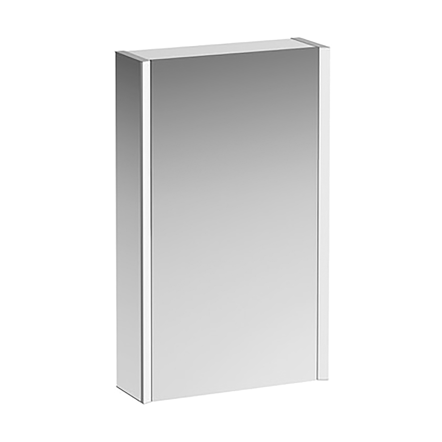 Armoire de toilette FRAME 25 LED 45,0 x 75,0 x 15,0 cm 1 porte à double miroir charnières à droite, 2 prises éclairage LED vertical 4000 Kelvin, 2x 14 W, IP44, verre blanc