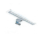 Applique SHORT, LED L34,0xH3.7xP10.0 cm, surface chromé, IP 44, 365 Lumen, 6000°K