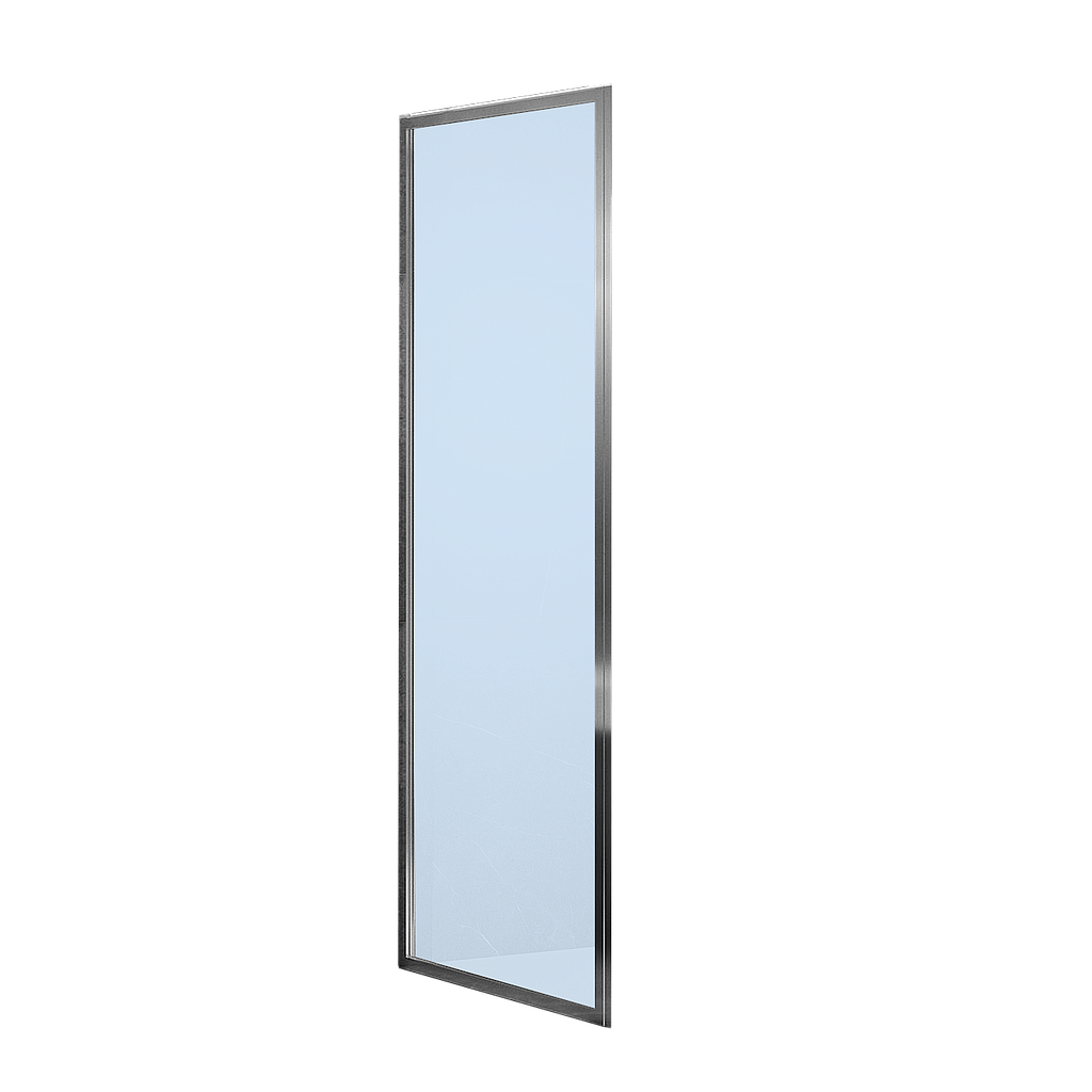 Paroi douche / Paroi fixe UNICO, 87.5-91.5 cm, H 200 cm, verre véritable transparent 6 mm, réversible, profiles argent brillant