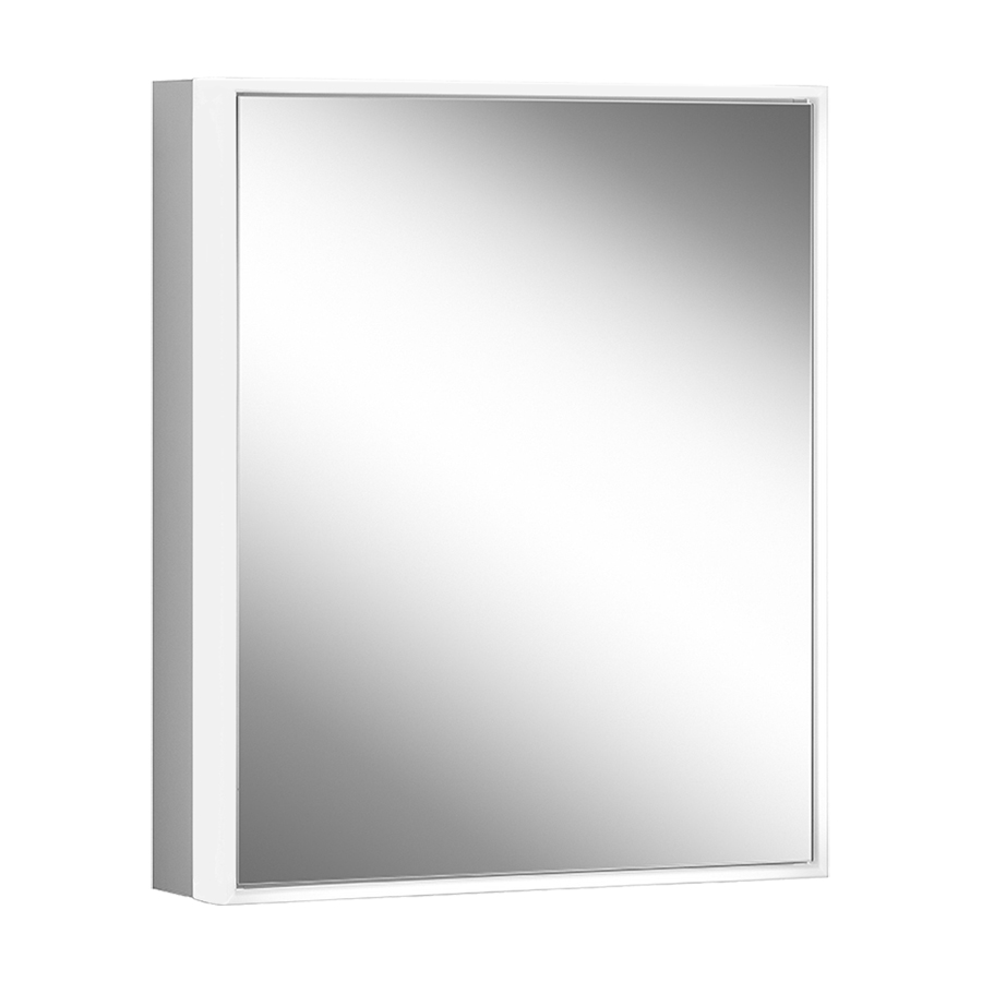 Armoire toilette PREMIUM LINE ULTIMATE HCL, PLU1 50/1/HCL/L profil en aluminium 52,8 x 73,1 x 15,8 cm pour montage AP ou UP prise double en bas à gauche sur le profil latéral, porte à double miroir charnières à droite, LED éclairée sur tout le pourtour, réglable en continu de 2000-6500K 1 x 32 W, dimmable, commande asservie à la lumière de jour bouton pour les fonctions à l'intérieur du profilé latéral miroir grossissant, IP44, standard, argent éloxé