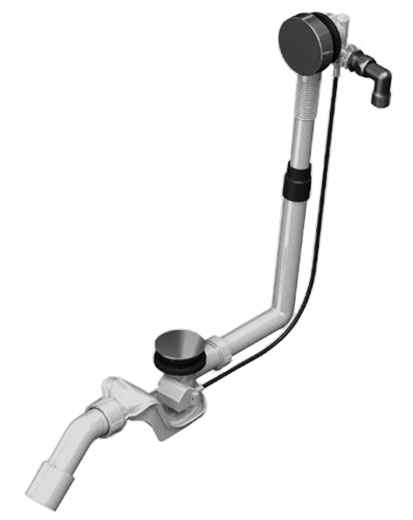 Vidage baignoire COMFORT-LEVEL PLUS, KA 4012, prolongé fonction de remplissage, avec set d'écoulement et trop-plein - Chromé