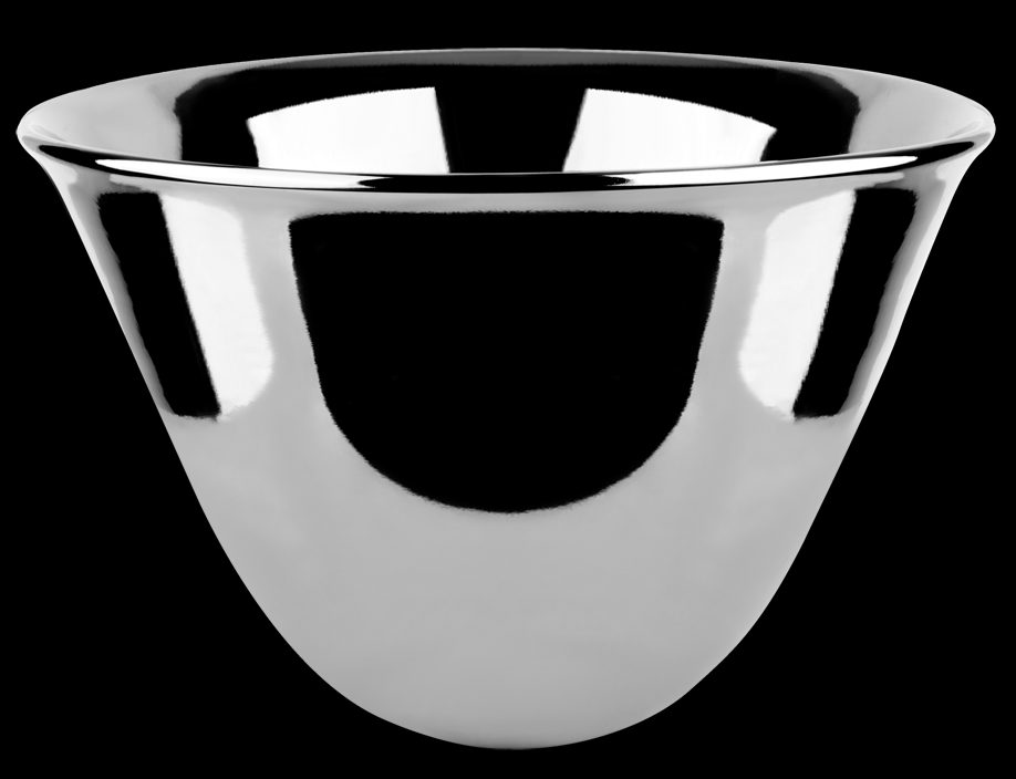 Vasque à poser GOCCIA Diam. 50.0 cm, H 30.0 cm sans trop-plein, finitions grès, 519 platine brillant