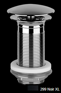 Vidage Diam. 63 mm, capuchon 72 mm, EMPORIO, G 1-1/4", H 100 mm, toujours ouvert, sans trop-plein, 299 noir XL