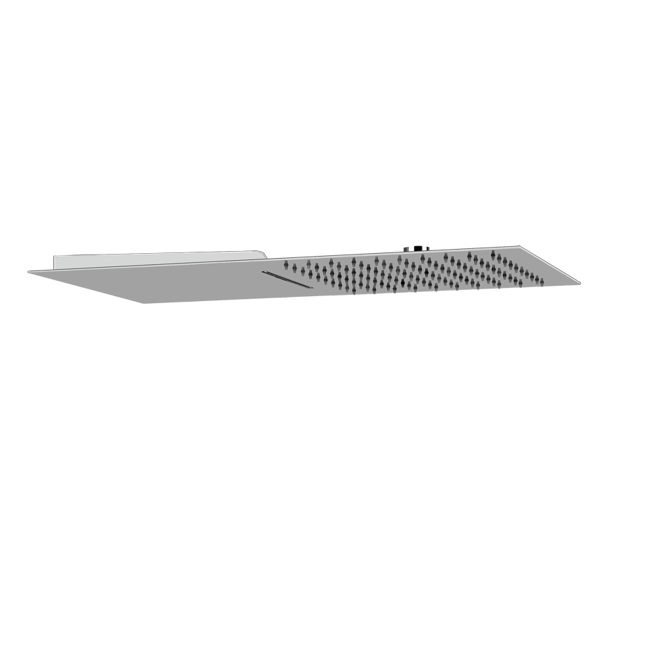 Pomme de douche multifonction (PLUIE/CASCADE) murale TONDO 300, raccordement 2 sorties 1/2" - 1/2", avec fixations, 3 bar, pluie : 18 l/min cascate : 16 l/min, 238 Mirror Steel