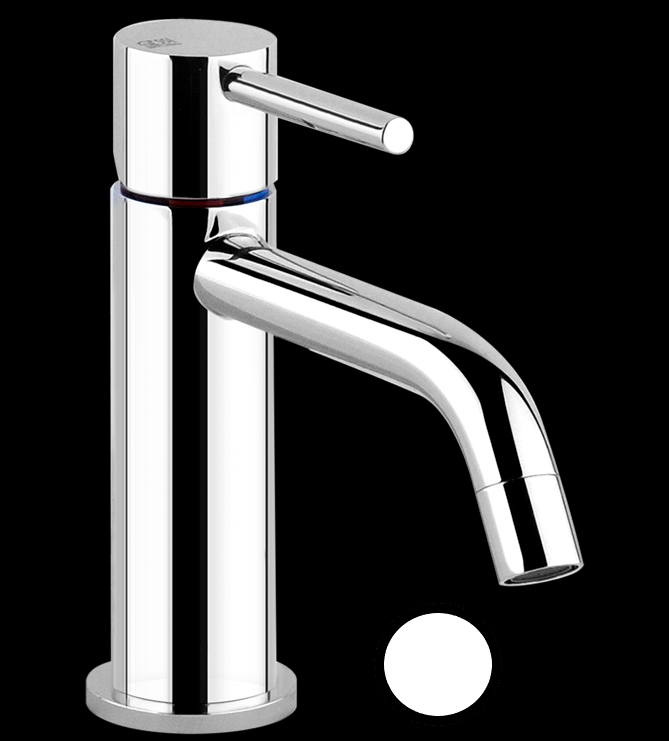 Mélangeur de lavabo VIA TORTONA S 127 mm, goulot fixe sans vidage, tuyaux de raccordement flexibles 3/8", groupe acoustique I, débit 5 l/min, 149 Finox
