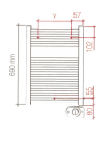 Radiateur sèche-serviettes SANTIAGO Droit, H 69 x L 50 cm, 300W, électrique, thermostat SMART Plus, blanc RAL9016