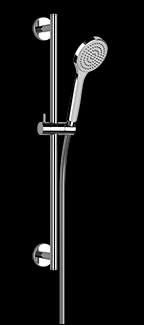 Glissière de douche 60 cm EMPORIO, rosace ronde, inclus flexible 150 cm et douchette à main 1 jet, 149 Finox