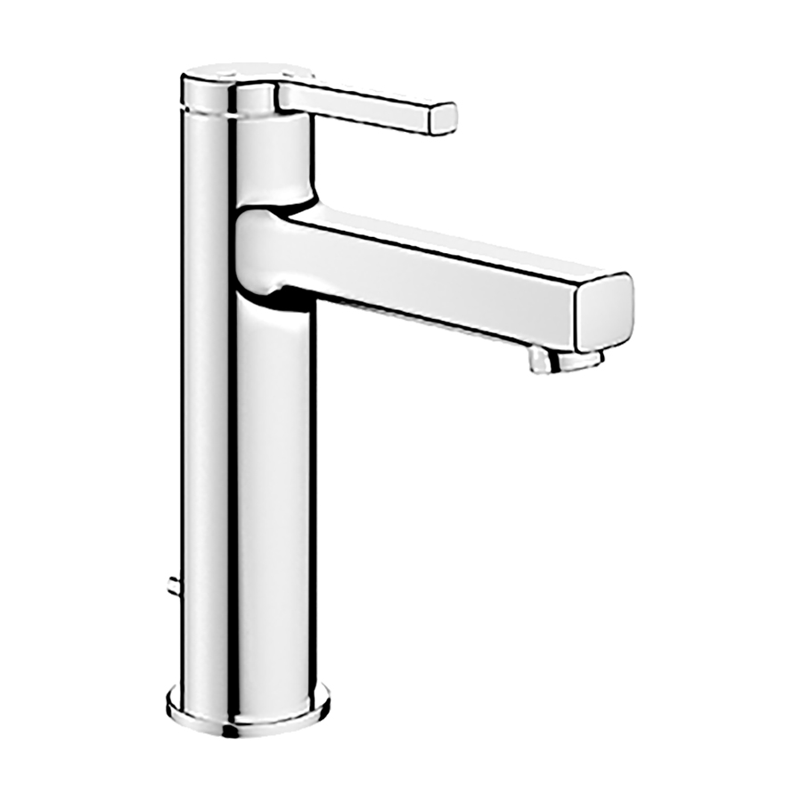 Mélangeur de lavabo AVA 2.0 eau froide par position du levier au milieu, S 125 mm goulot fixe, vidage excentrique, chromeline
