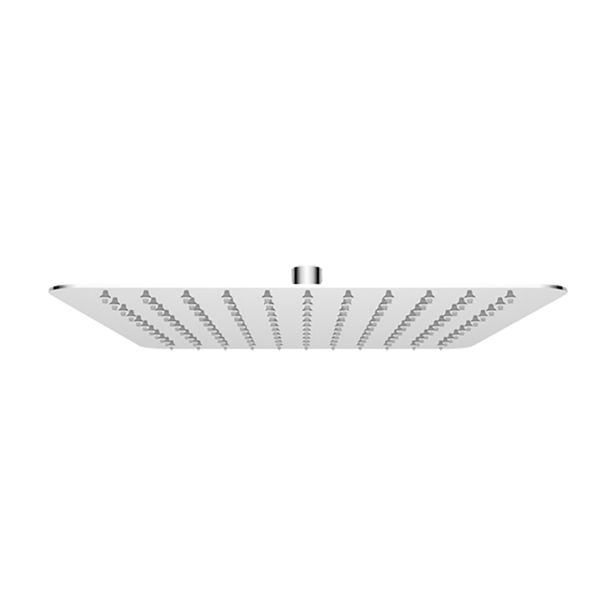 Pomme de douche KWC PIATTO-X Q 30 x 30 cm, 1/2", (AVA E INOX) acier inoxydable, avec rotule, sans bras de douche murale/plafond, acier inoxydable