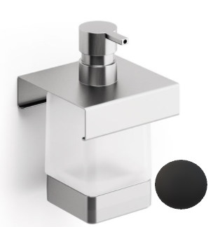 Module distributeur de savon liquide INDISSIMA, L100 x H152 mm, verre satiné 0.25 Lt, NE acier inox noir mat