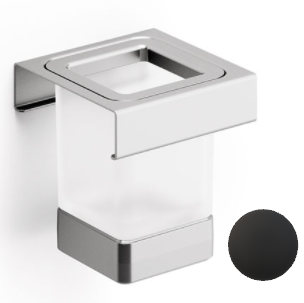 Module porte-verre INDISSIMA, L100 x H106 mm, verre satiné, NE acier inox noir mat