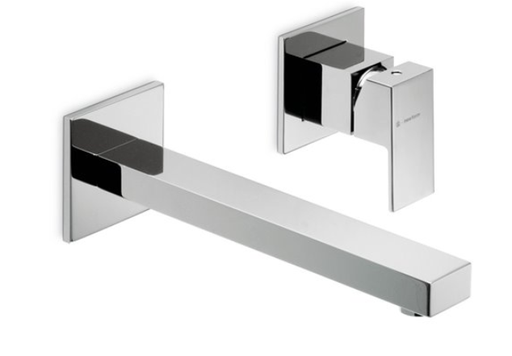 [1621H0839] Mélangeur de lavabo mural ERGO-Q, S 170, écartement entre poignée et bec 233 mm, raccords 1/2", sans corps à encastrer, chromé