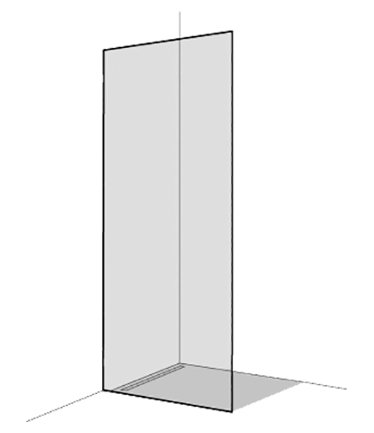 [1613C0396] Cloison latérale X88 FREE GT pose libre, 120,1-140 cm H 200 cm, verre est collé sur le sol et le mur, sans profiles et coudes, montage seulement par le fabricant, verre véritable clair, sans profile