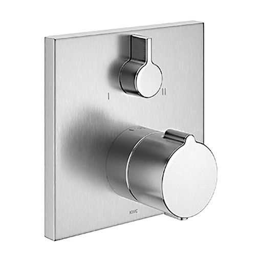 [1621C1335] Mélangeur de douche bain thermostat AVA E INOX UP set de montage final, plaque de recouvrement 15 x 15 cm sans corps à encastrer Nr. 39.999.900.931 / 39.999.910.931, acier inoxydable brossé