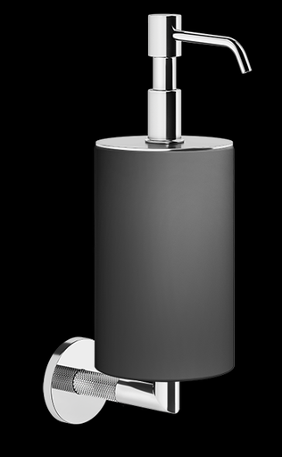 [1690C1032] Distributeur de savon GESSI® "ANELLO" liquide noir, Finition 713 Antique Laiton PVD (verre noir)