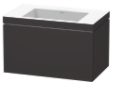 [1616C4009] Combination de lavabo L-CUBE C-BONDED 80,0 x 50,0 x 48,0 cm, lavabo pour meuble Vero Air inclus, élément à 1 tiroir, sans trop-plein, 1 trou robin., bonde avec enjoliveur en céramique incluse, siphon gain de place inclus, Revêtement mélaminé, Placage bois véritable, CHOIX A CONFIRMER groupe prix 3