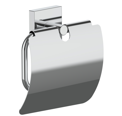[1690C1131] Porte-papier WC avec couvercle COMO 13.6 x 4.7 x 13.6 cm chromé