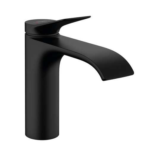 [1621C1506] Mélangeur de lavabo VIVENIS 110, S 146 cm, goulot fixe sans vidage, Noir mat