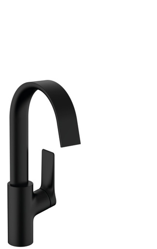 [1621C1511] Mélangeur de lavabo VIVENIS 210, S 139 cm, goulot orientable, avec vidage excentrique, Noir mat