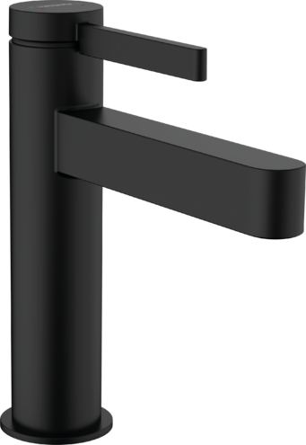 [1621C1557] Mélangeur de lavabo FINORIS 110, S 139 cm, goulot fixe avec vidage Push-Open, Noir mat