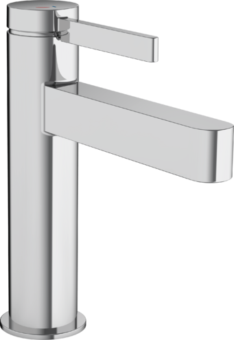 [1621C1559] Mélangeur de lavabo FINORIS 110, S 139 cm, goulot fixe CoolStart - eau froide par position de levier au milieu avec vidage Push-Open, Chromé