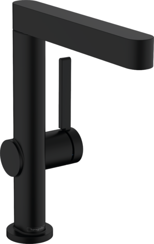 [1621C1564] Mélangeur de lavabo FINORIS 230, S 178 cm, goulot orientable, avec vidage Push- Open, Noir mat