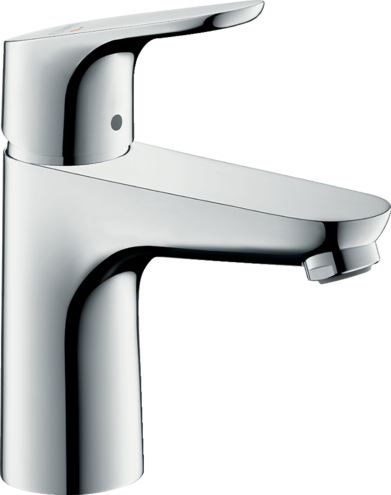 [1621C1612] Mélangeur de lavabo FOCUS 100 COOLSTART, S 119 mm goulot fixe, eau froide en position centrale aérateur Quick Clean 5 l/min vidage excentrique groupe acoustique , Chromé