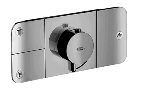 [1621C1637] set de montage final 27 x 12 cm , poussoirs pour commander 3 fonctions débit par utilisateur 24 l/min sans corps à encastrer 757 036, groupe acoustique I, Noir mat