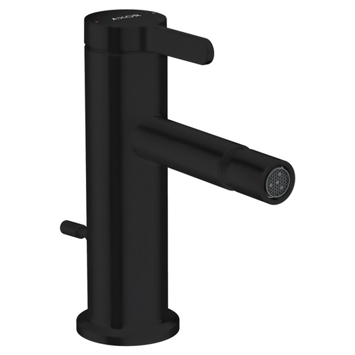 [1621C1686] Mélangeur de bidet One S 113 mm, goulot fixe buse orientable, avec vidage excentrique, débit 4,9 l/min groupe acoustique I, Noir mat