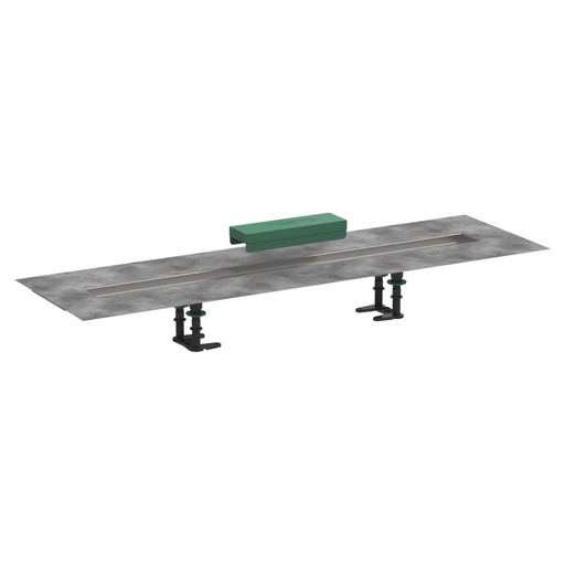 [1620C1760] Set d'installation UBOX UNIVERSAL MATCH 90 cm, pour rigole de douche RainDrain Rock/Match rigole en acier inoxydable natte d'étanchéité prémontée pieds réglables, sans corps à encastrer 01000180/01001180/01002180