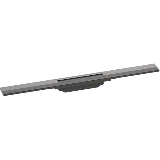 [1620C1867] Rigole de douche RAINDRAIN FLEX 70 cm, recouvrement design insert amovible raccourcissable pour montage libre, sans corps à encastrer 01000180/01001180/01002180, noir-chromé brossé