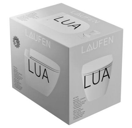 [1625C0268] Cuvette murale Set Lua UP se compose de cuvette murale Lua UP Advanced rimless H820080 et siège de WC Lua Slim H891083 avec abaissement automatique, matériel de fixation, standard, blanc