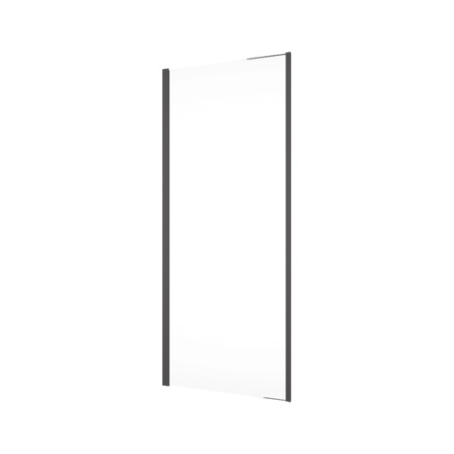 [1613M0502] Cloison latérale Divera 40 cm, H 200 cm, en alignement protection Aquaperle, verre vérit. clair cleaneffect, noir mat