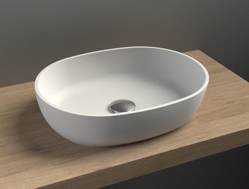 [16GEN12198] Vasque IRIS en Solid Surface - L476 x P367 x H120 mm - Blanc mat