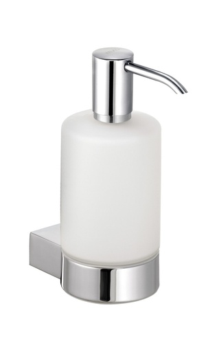 [1690C1561] Distributeur de lotion Plan récipient en verre cristal mat contenance 0,25 litre complet, chromé