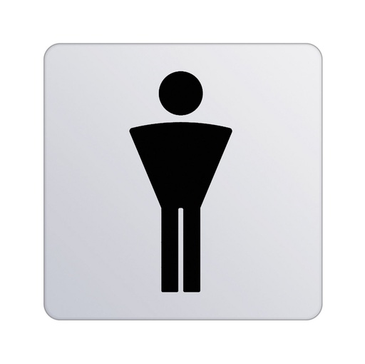 [1690C1581] Pictogramme toilettes Plan Hommes, chromé