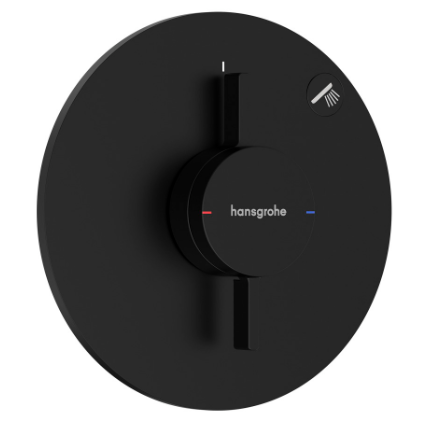 [1621C2077] Mélangeur de douche DUOTURN S UP, set de montage final D 15,5 cm, pour commander 1 fonction, débit 26 l/min sans corps à encastrer 757 049, noir mat