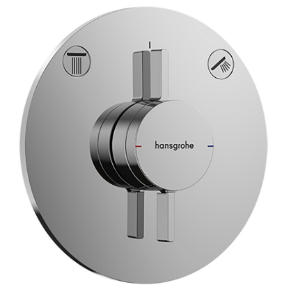 [1621C2078] Mélangeur de douche DUOTURN S UP, set de montage final D 15,5 cm, pour commander 2 fonctions, débit 31 l/min sans corps à encastrer 757 049, chromé