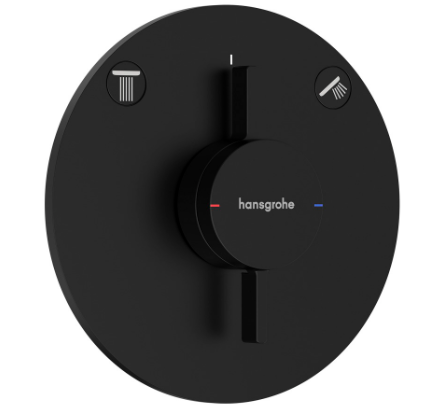 [1621C2079] Mélangeur de douche DUOTURN S UP, set de montage final D 15,5 cm, pour commander 2 fonctions, débit 31 l/min sans corps à encastrer 757 049, noir mat