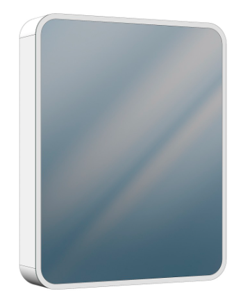 [1617S0372] Armoire de toilette SPHERA Tunable White 60 x 75 x 13 cm profil en aluminium 1 porte à double miroir charnières à gauche 1 prise double en bas à droite éclairage LED direct 37 W entourante, dimmable Lumen 4460, IP24, blanc