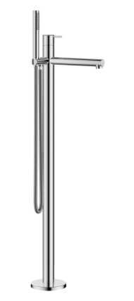 [1621S0971] Mélangeur de bain Ono E - S 245 mm, goulot fixe avec colonne pour montage à pose libre, douche, tuyau de douche 150 cm, sans corps à encastrer 39.000.602.931, chromeline
