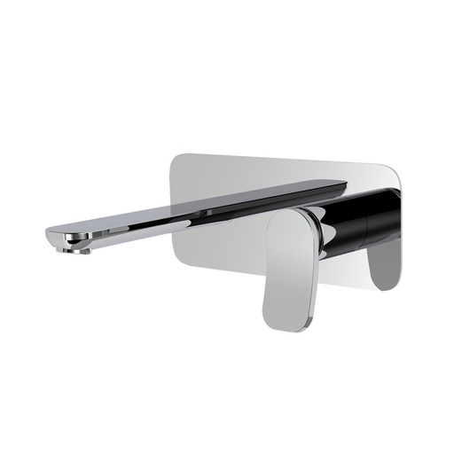[1621C2137] Mélangeur de lavabo encastré FLO, S 150 mm écartement entre poignée et bec 120 mm, avec plaque rectangulaire 216x90 mm, SANS corps encastrable, débit 5 l/min, CR Chromé