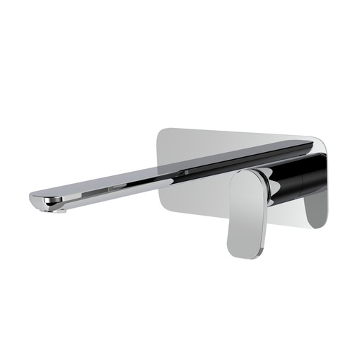 [1621C2141] Mélangeur de lavabo encastré FLO, S 196 mm écartement entre poignée et bec 120 mm, avec plaque rectangulaire 216x90 mm, SANS corps encastrable, débit 5 l/min, CR Chromé
