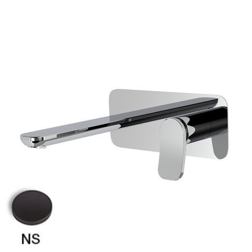 [1621C2142] Mélangeur de lavabo encastré FLO, S 196 mm écartement entre poignée et bec 120 mm, avec plaque rectangulaire 216x90 mm, SANS corps encastrable, débit 5 l/min, NS Noir Mat