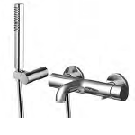 [1621C2282] Mélangeur de bain SPILLO UP écartement 153 mm raccords d'arrêt 1/2" x 3/4" avec douchette à main 1 jet et flexible 150 cm, chromé
