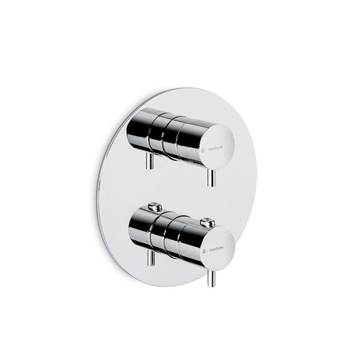 [1621C0115] Mélangeur de douche thermostatique X-TREND, set montage final, avec une poignée pour le contrôle de la température et une poignée avec régulateur de débit, sans corps à encastrer, chromé