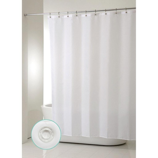 [1614C0380] Rideau de douche diaqua®, 100% Polyester, 180 x 200 cm mesure normalisée, blanc