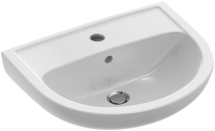 [1624M0236] Lavabo 60 x 45,5 cm Saval, céramique arrondie, avec trop plein, 1 trou de robinetterie, standard, blanc