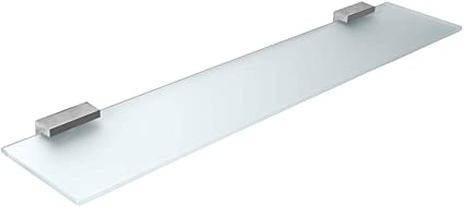 [1690C0384] Tablette NEW LEA 1800 verre satiné, 2 supports 60 x 13 cm, chromé