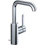 [1621C0379] Mélangeur de lavabo BEVO S 160 mm, goulot orientable H jusqu'à aérateur 221 mm vidage excentrique, tuyaux de raccordement flexibles 3/8" groupe acoustique NT, chromeline